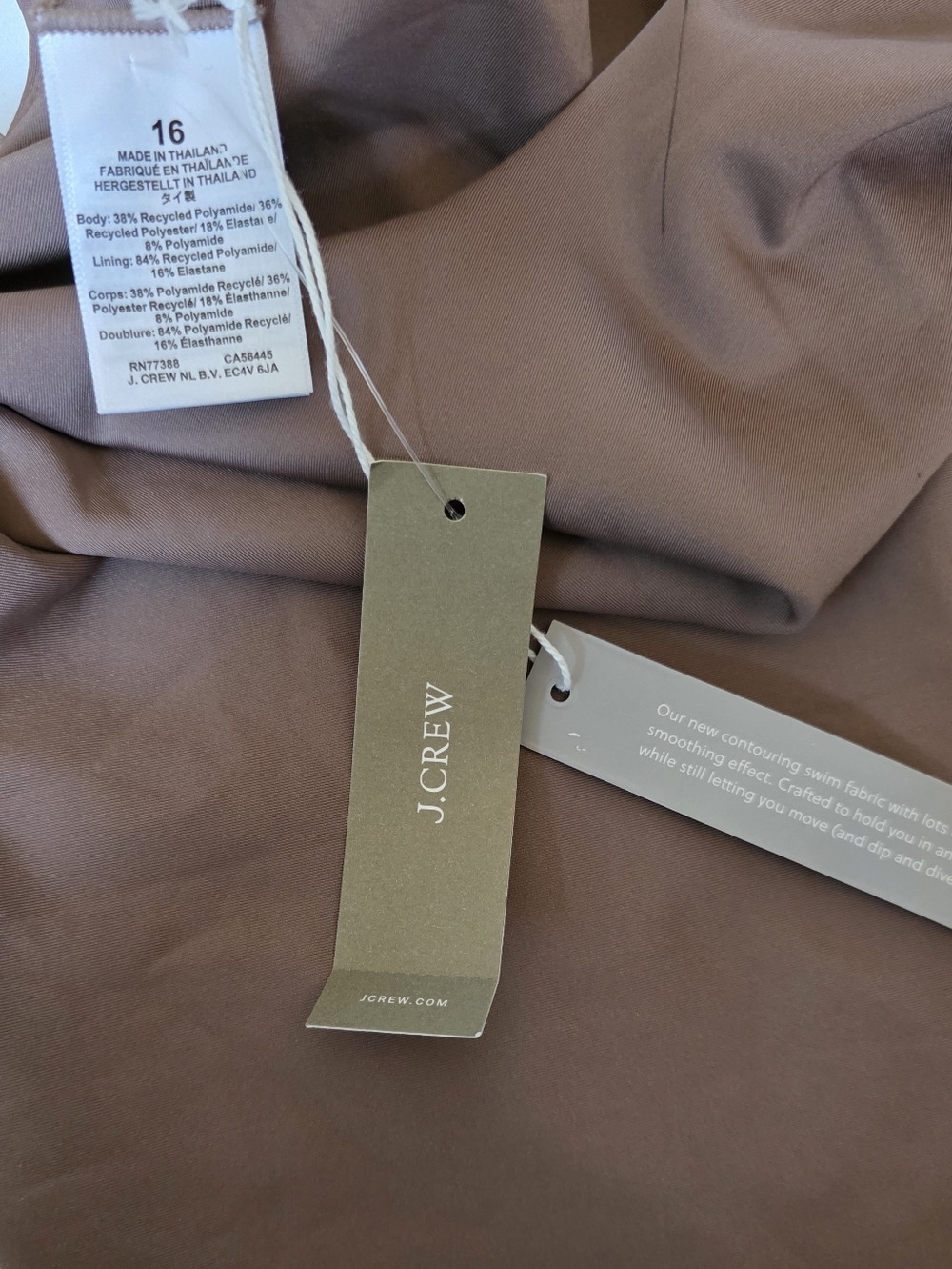 NEW J. Crew Long-torso Lana one-piece in Classic Sculpt Bronze Tan - Picture 8 of 11